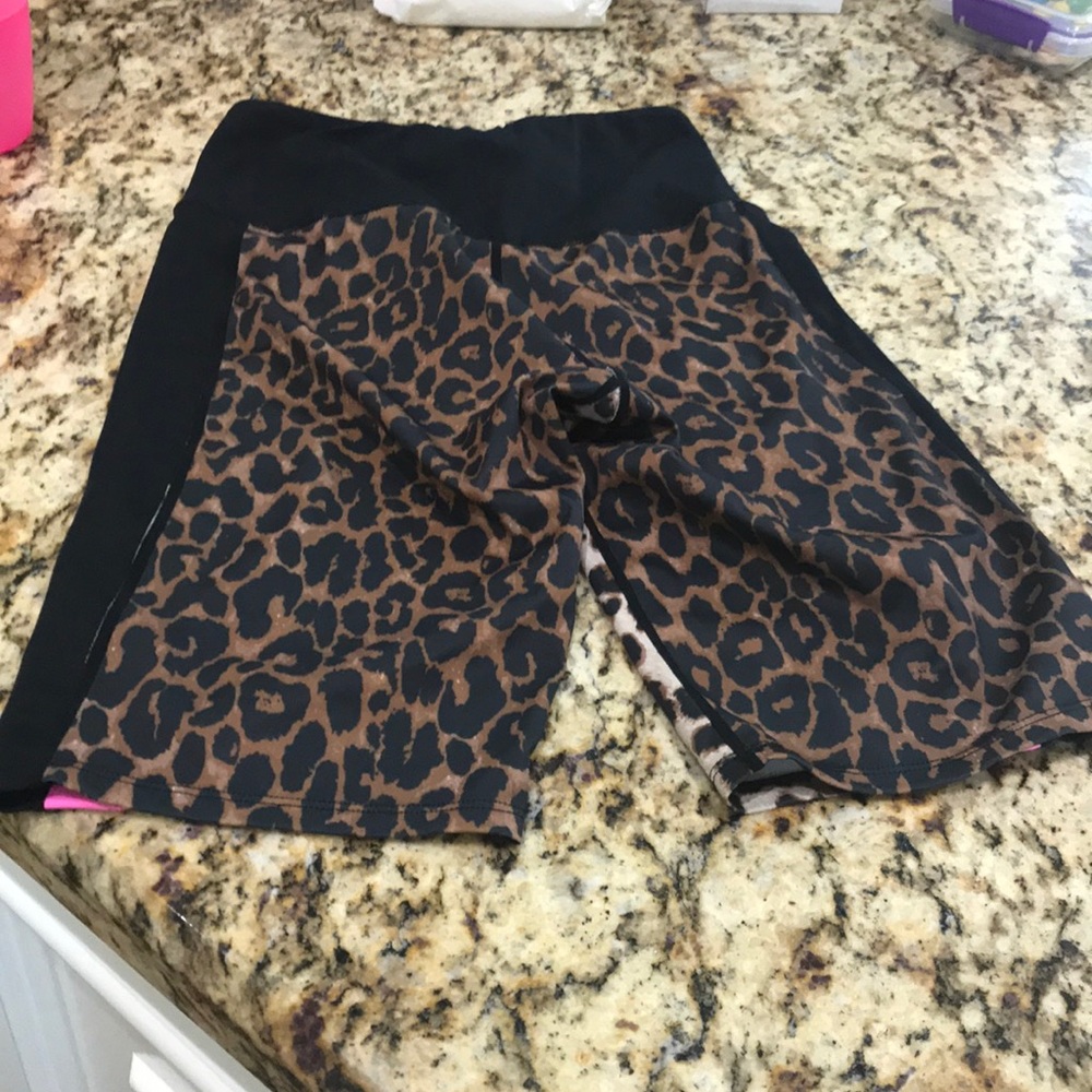 Spandex bike shorts leopard